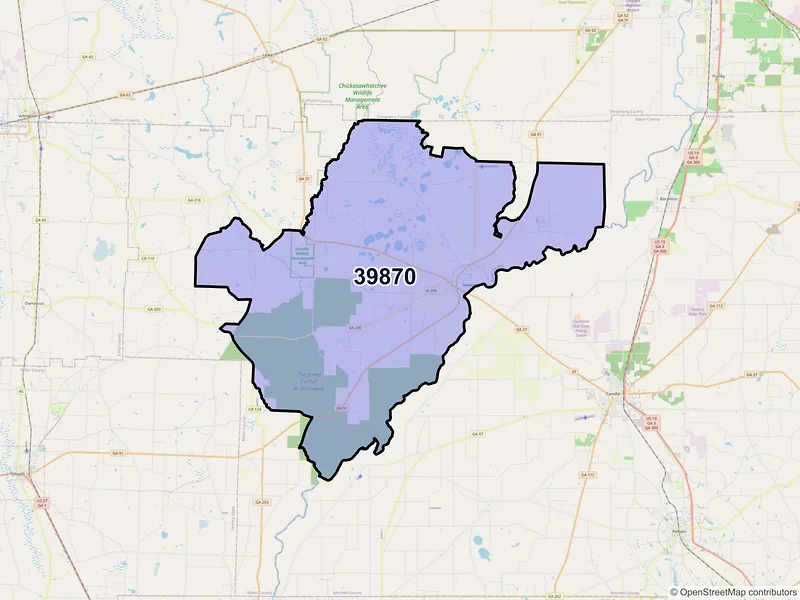 Map of Newton, Georgia and ZIP codes