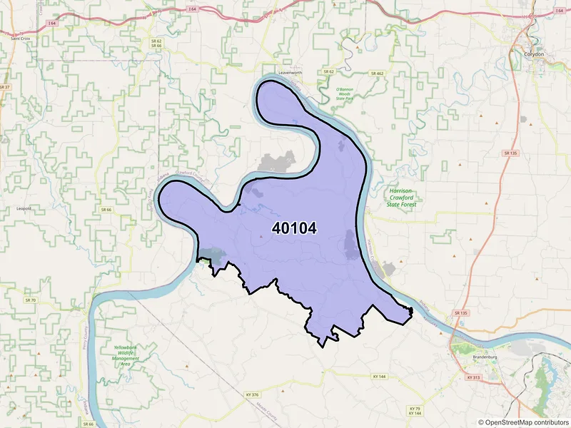 Map of Battletown, Kentucky and ZIP codes