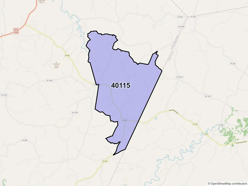 Map of Custer, Kentucky and ZIP codes