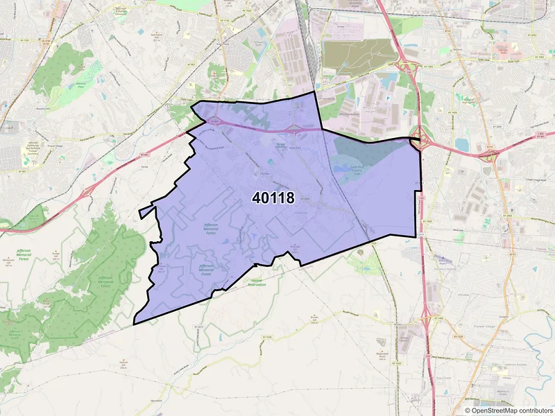 Map of ZIP Code 40118 — Fairdale, KY