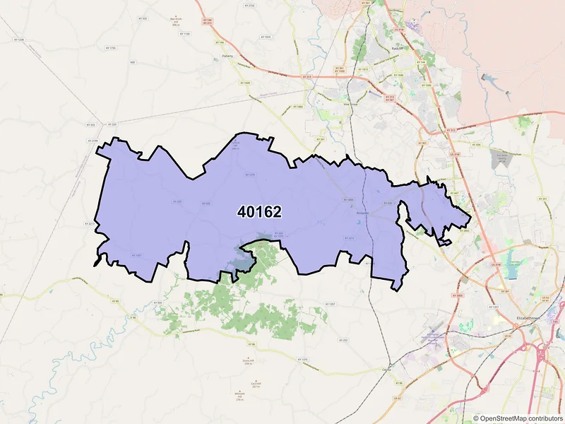 Map of Rineyville, Kentucky and ZIP codes