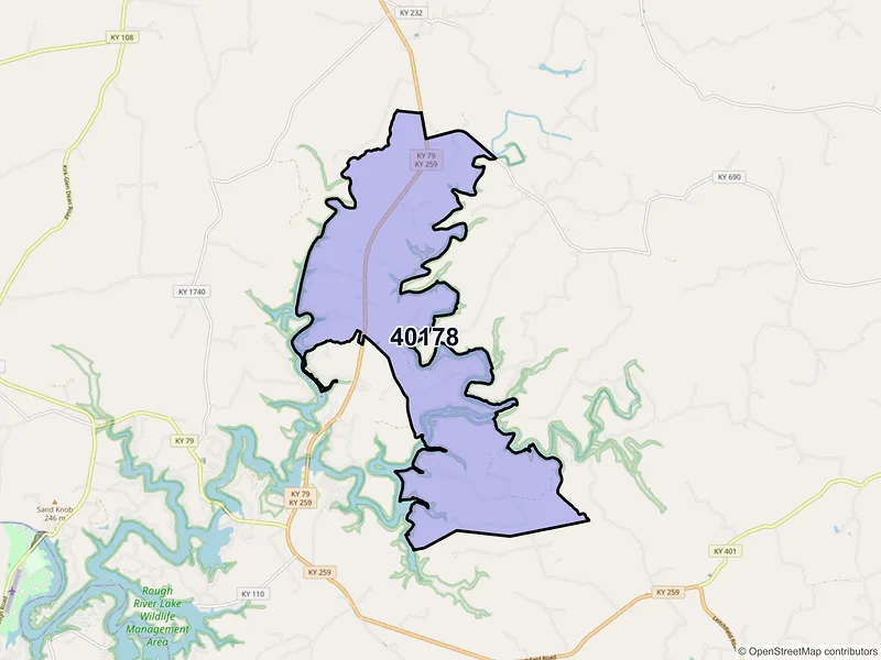 Map of ZIP Code 40178 — Westview, KY