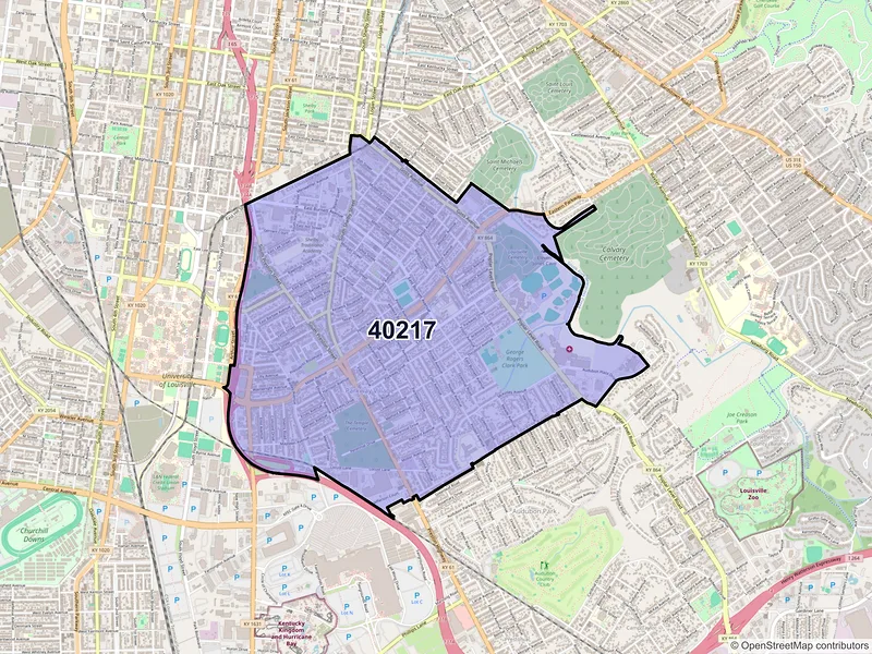 Map of ZIP Code 40217 — Louisville, KY