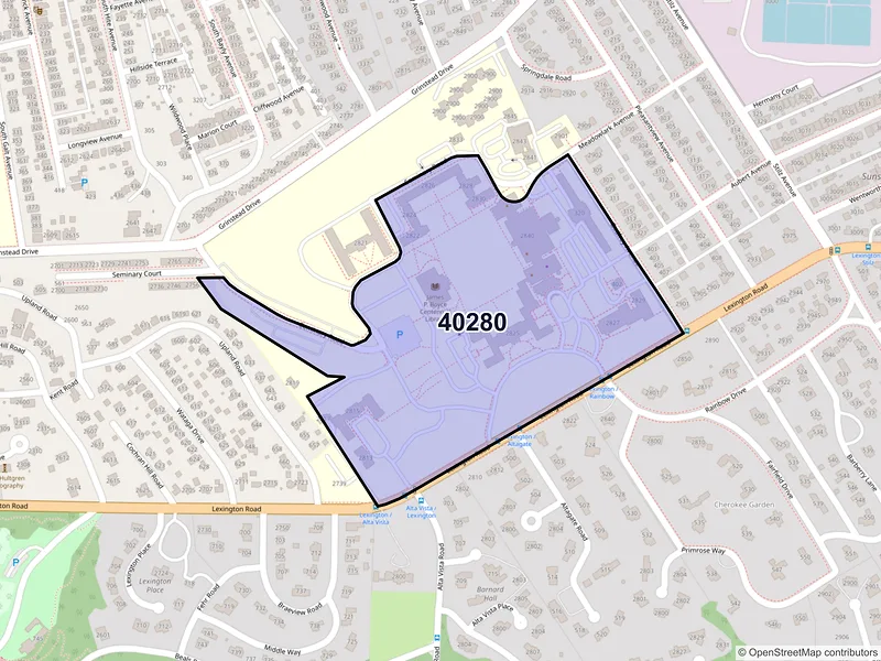 Map of ZIP Code 40280 — Louisville, KY