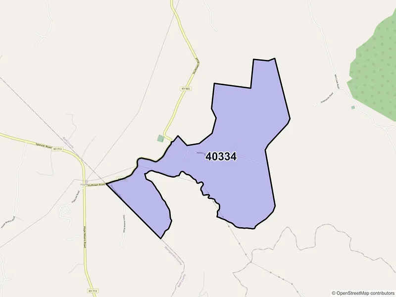 Map of ZIP Code 40334 — Hope, KY