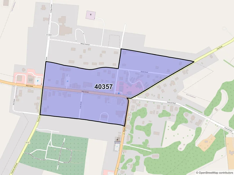 Map of North Middletown, Kentucky and ZIP codes