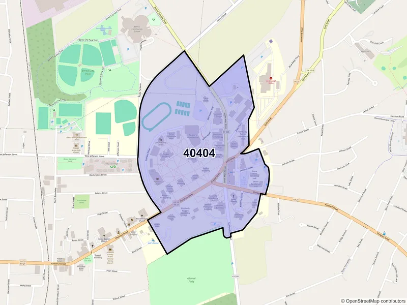 Map of ZIP Code 40404 — Berea, KY