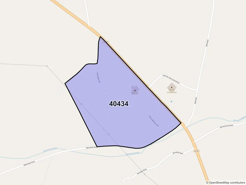 Map of Gray Hawk, Kentucky and ZIP codes