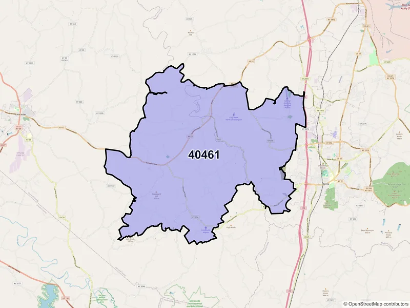 Map of ZIP Code 40461 — Paint Lick, KY