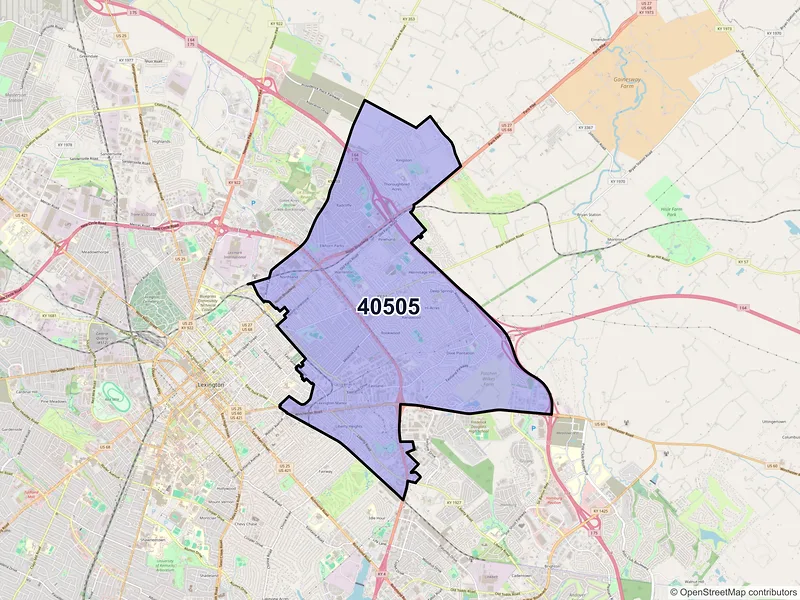 Map of ZIP Code 40505 — Lexington, KY