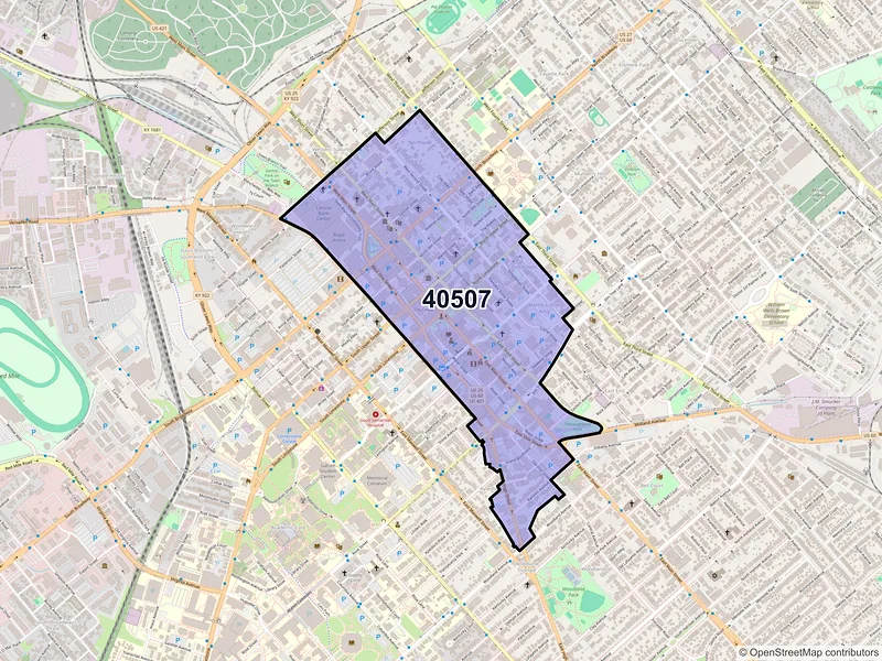 Map of ZIP Code 40507 — Lexington, KY