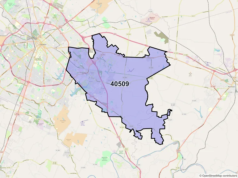 Map of ZIP Code 40509 — Lexington, KY