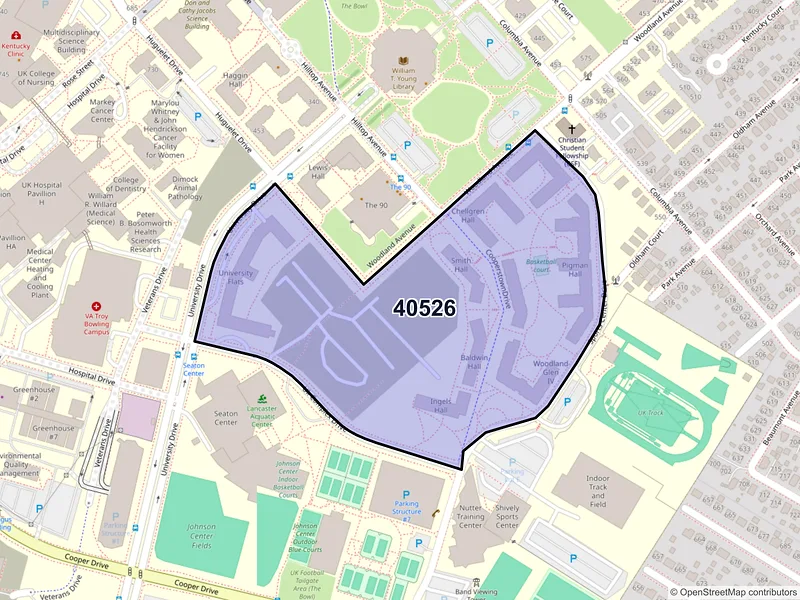 Map of ZIP Code 40526 — Lexington, KY