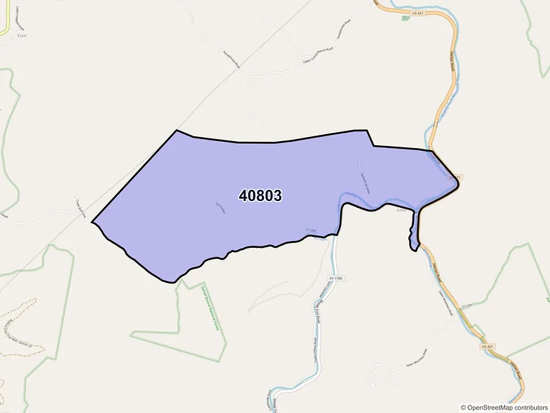 Map of Asher, Kentucky and ZIP codes