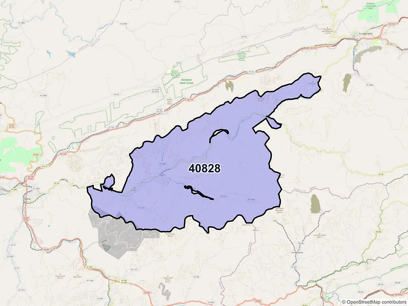 Map of Evarts, Kentucky and ZIP codes