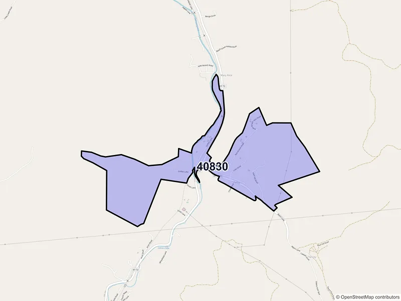 Map of ZIP Code 40830 — Gulston, KY