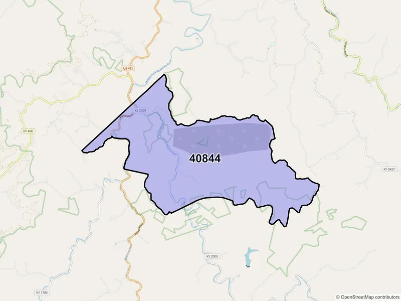 Map of Hoskinston, Kentucky and ZIP codes