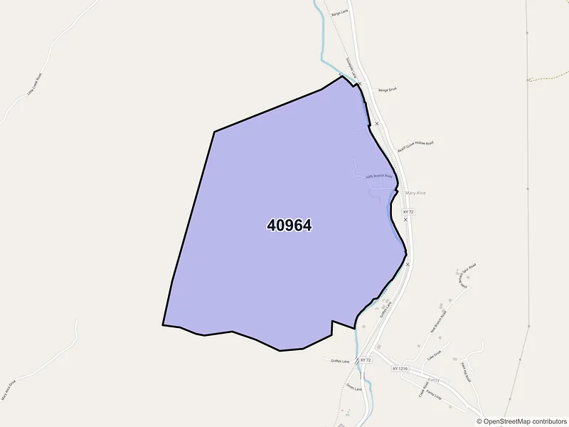 Map of ZIP Code 40964 — Mary Alice, KY