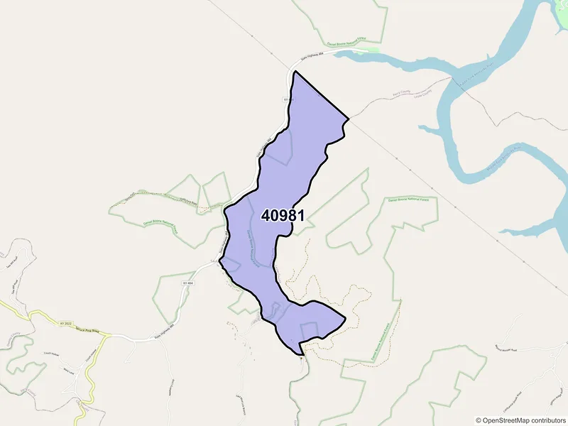 Map of Saul, Kentucky and ZIP codes