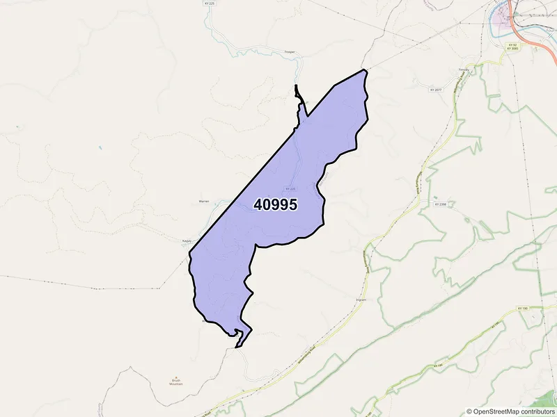 Map of ZIP Code 40995 — Trosper, KY