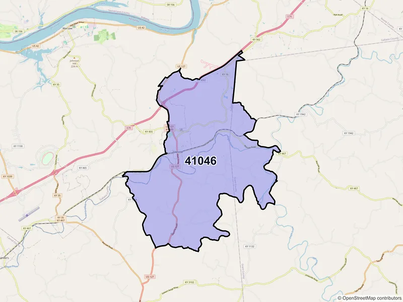 Map of ZIP Code 41046 — Glencoe, KY