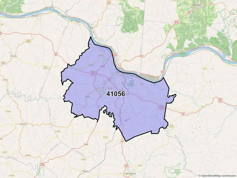 Map of ZIP Code 41056 — Maysville, KY
