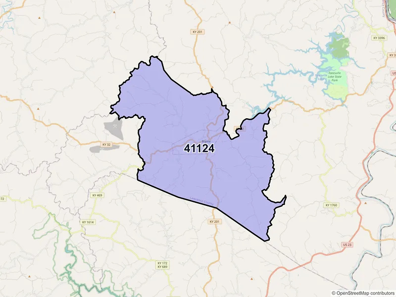 Map of Blaine, Kentucky and ZIP codes