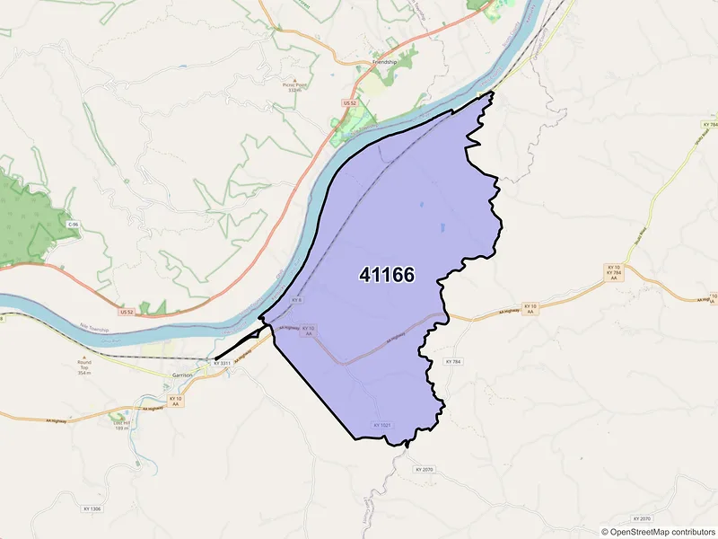 Map of ZIP Code 41166 — Quincy, KY