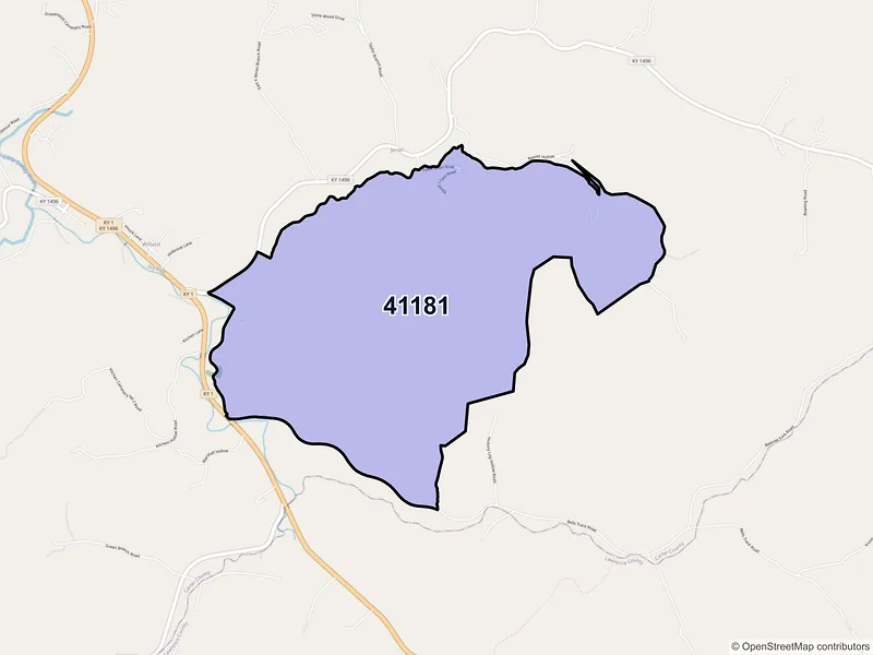 Map of Willard, Kentucky and ZIP codes