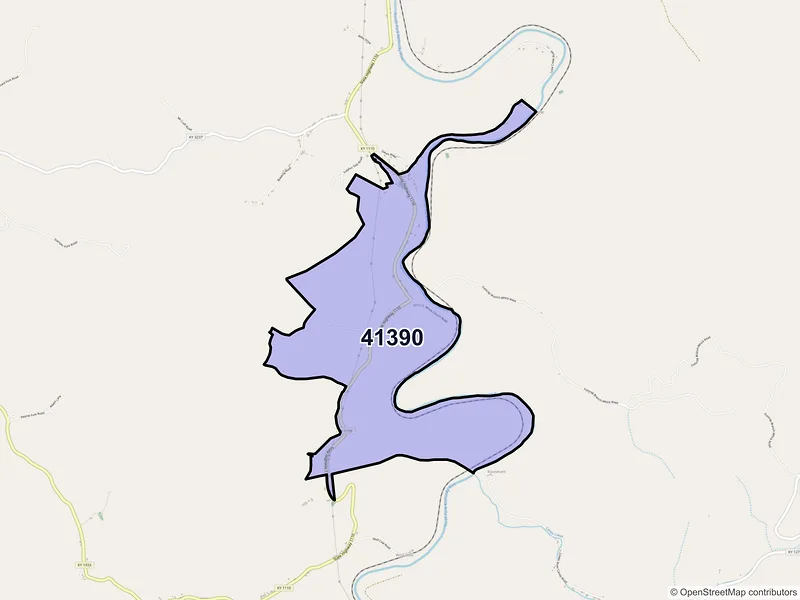 Map of Whick, Kentucky and ZIP codes