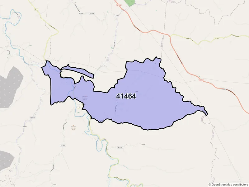 Map of ZIP Code 41464 — Royalton, KY