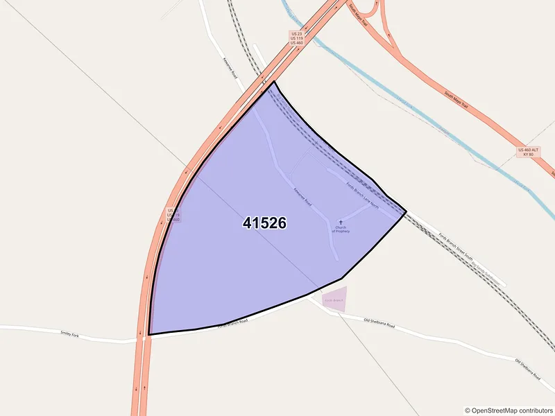 Map of Fords Branch, Kentucky and ZIP codes