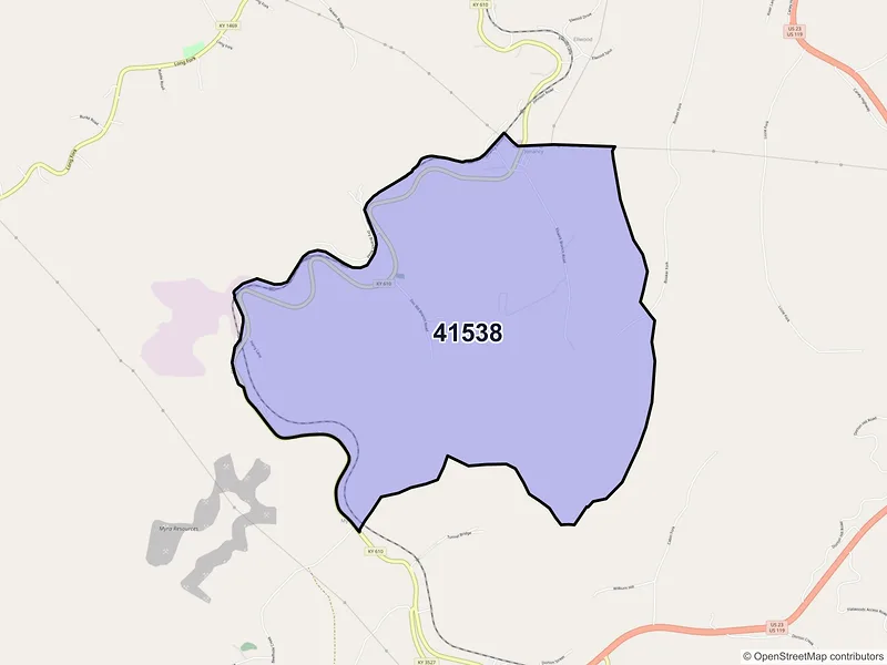 Map of Jonancy, Kentucky and ZIP codes