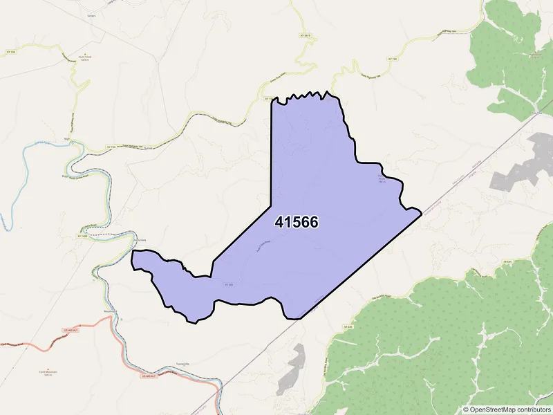 Map of ZIP Code 41566 — Steele, KY