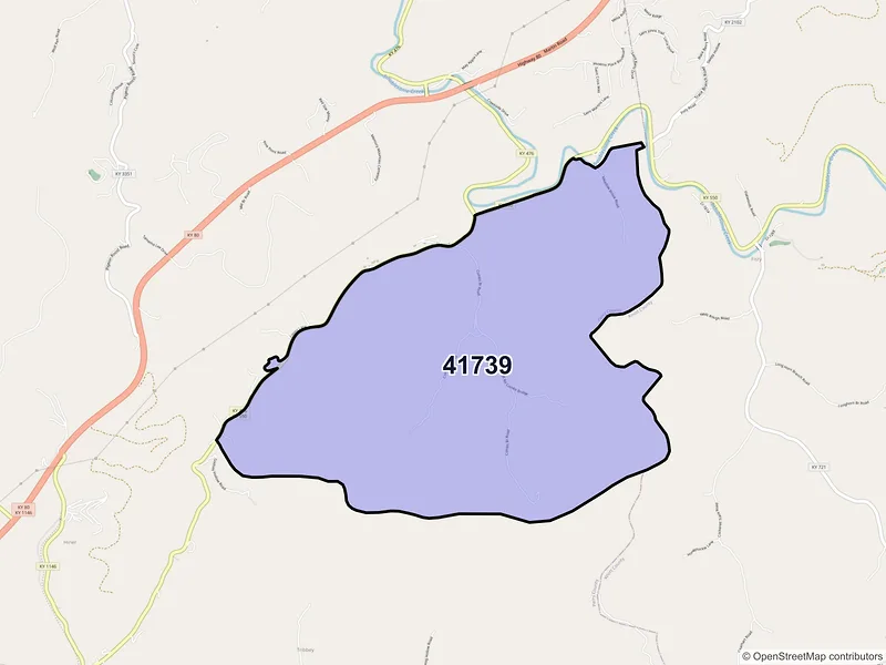 Map of Dwarf, Kentucky and ZIP codes