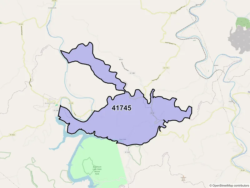 Map of Gays Creek, Kentucky and ZIP codes