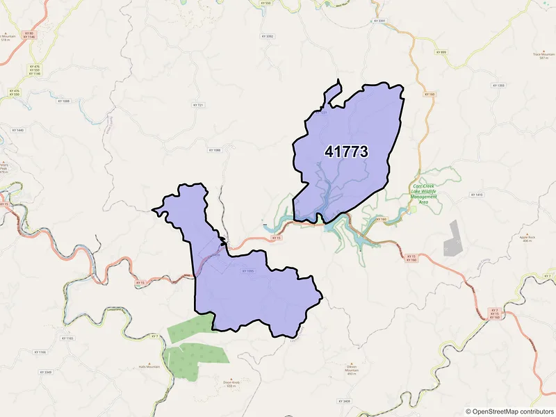 Map of ZIP Code 41773 — Vicco, KY