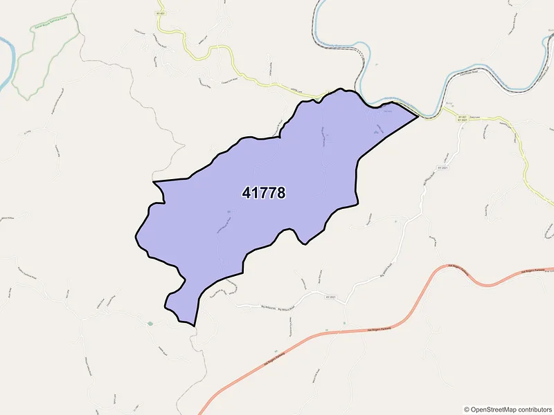 Map of Yerkes, Kentucky and ZIP codes