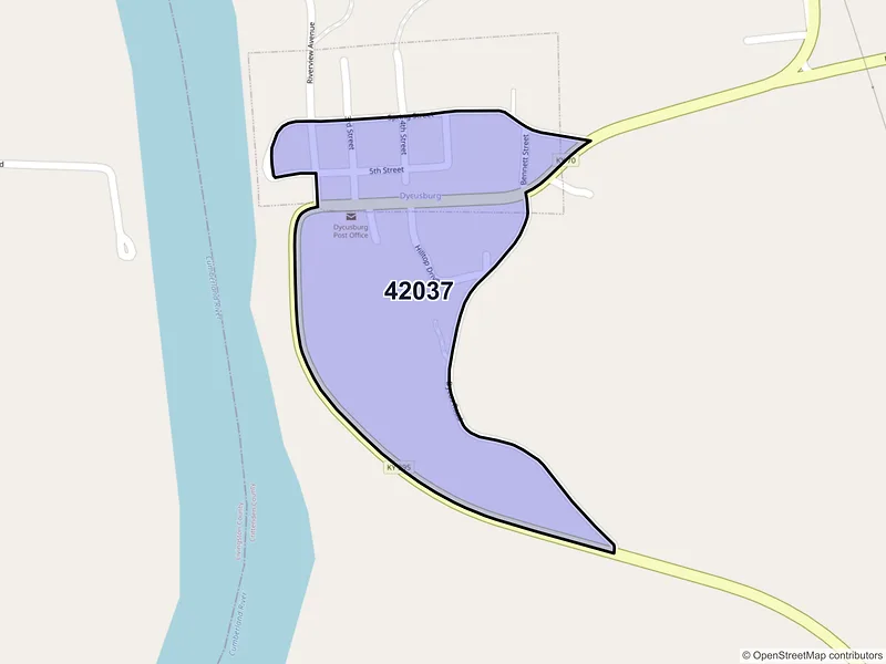 Map of Dycusburg, Kentucky and ZIP codes