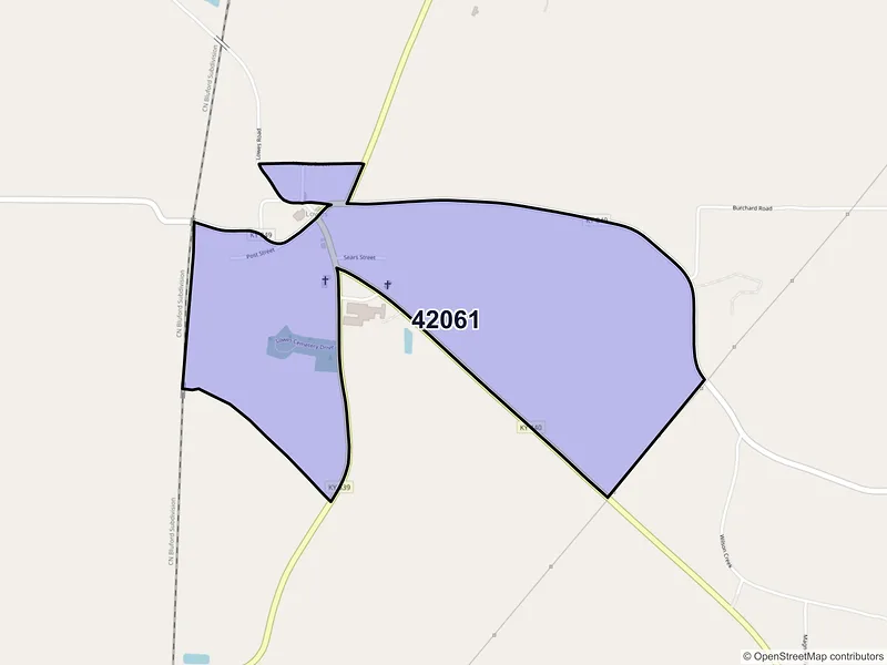 Map of Lowes, Kentucky and ZIP codes