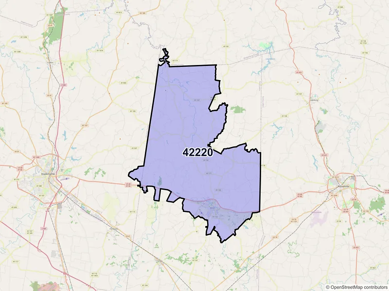 Map of Elkton, Kentucky and ZIP codes