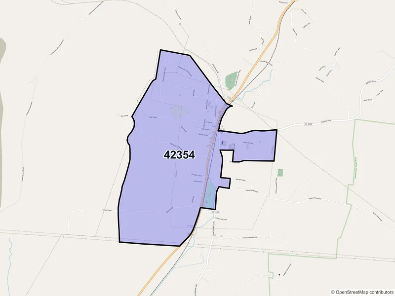 Map of ZIP Code 42354 — Mc Henry, KY