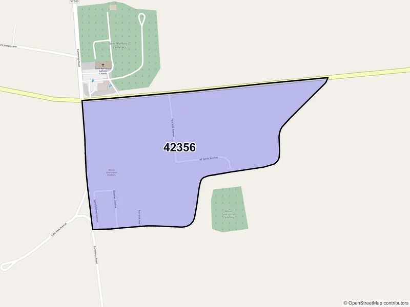 Map of Maple Mount, Kentucky and ZIP codes