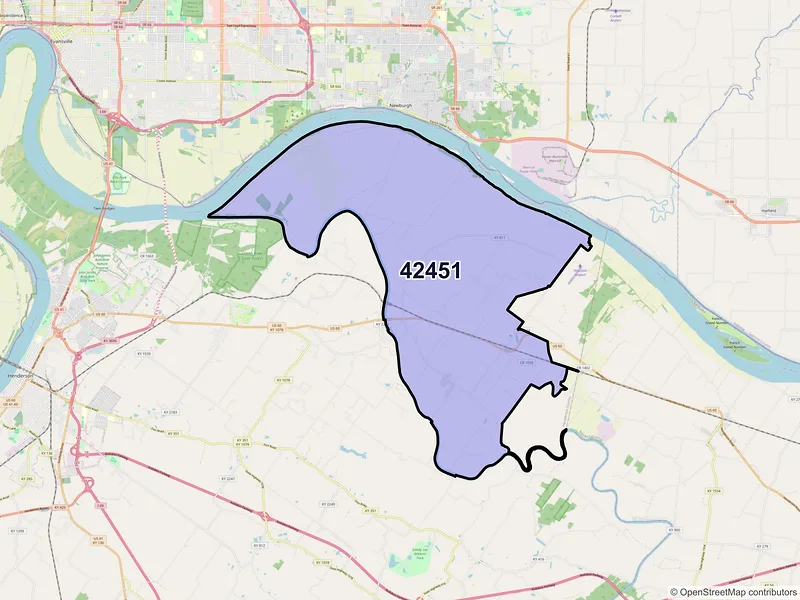Map of ZIP Code 42451 — Reed, KY