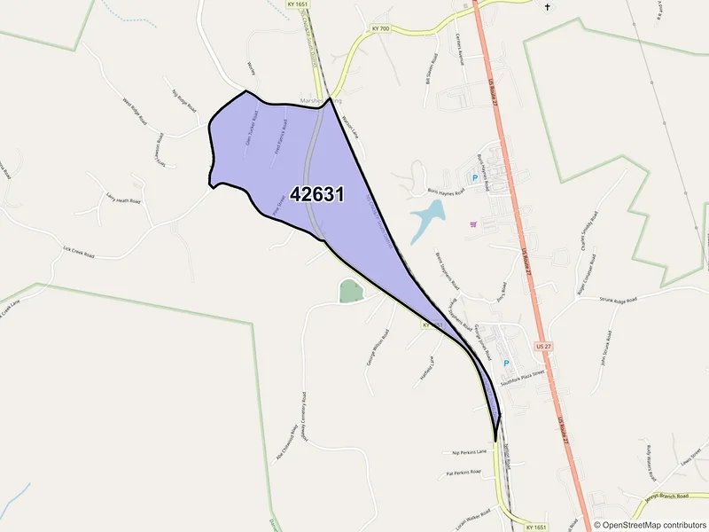 Map of Marshes Siding, Kentucky and ZIP codes