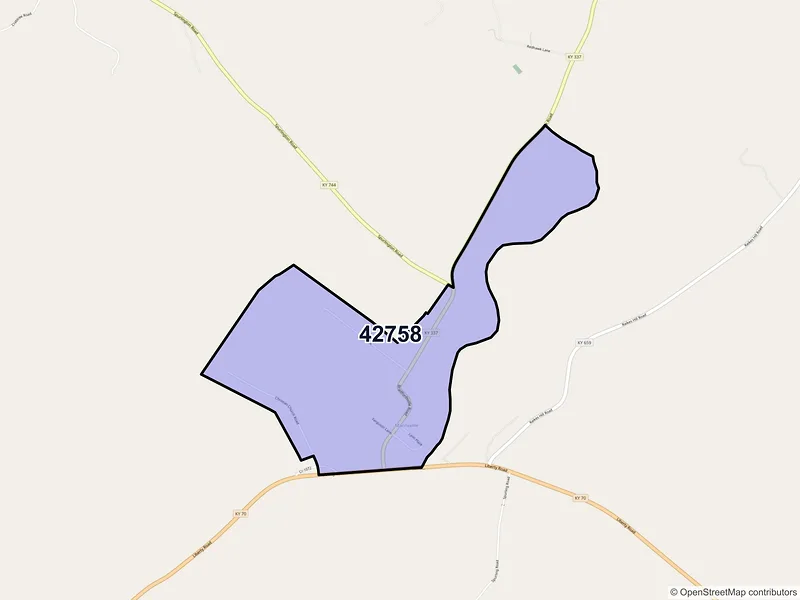 Map of Mannsville, Kentucky and ZIP codes