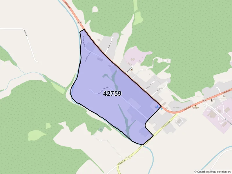 Map of Marrowbone, Kentucky and ZIP codes