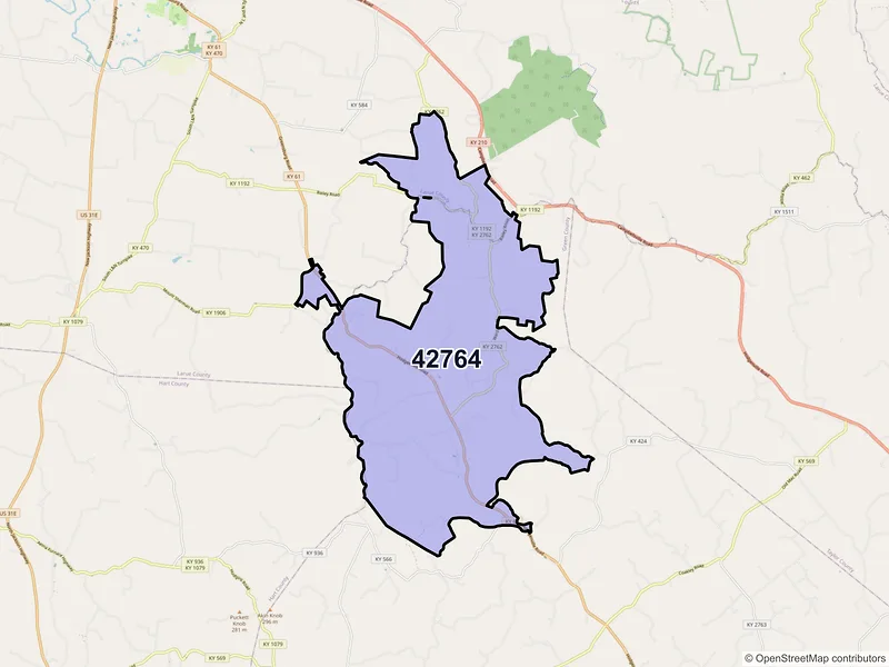 Map of Mount Sherman, Kentucky and ZIP codes
