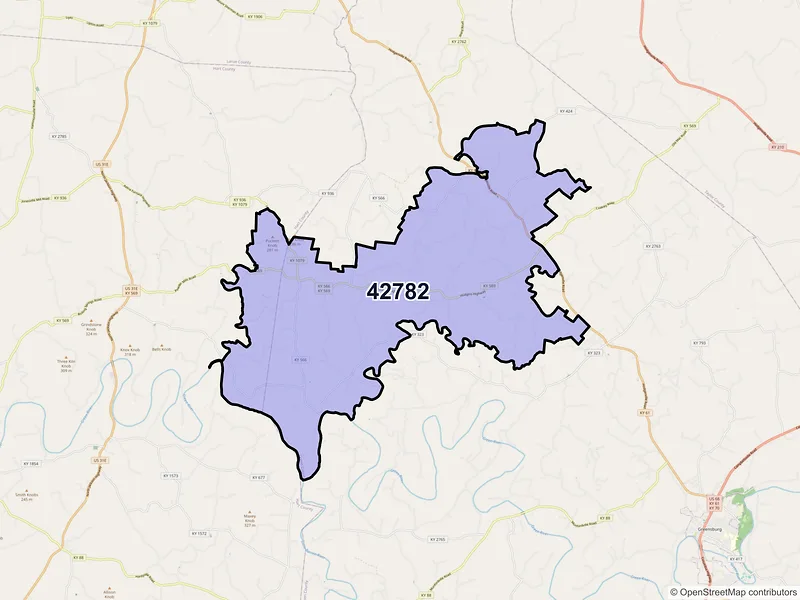 Map of ZIP Code 42782 — Summersville, KY