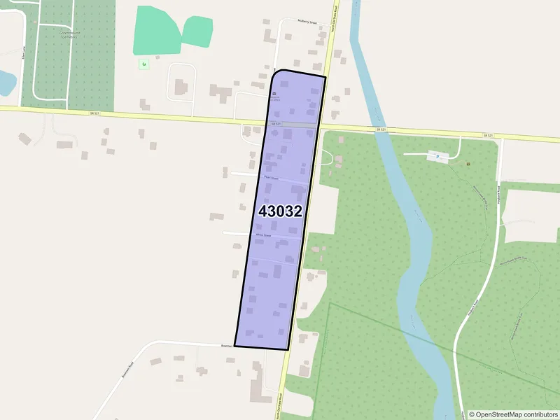 Map of ZIP Code 43032 — Kilbourne, OH